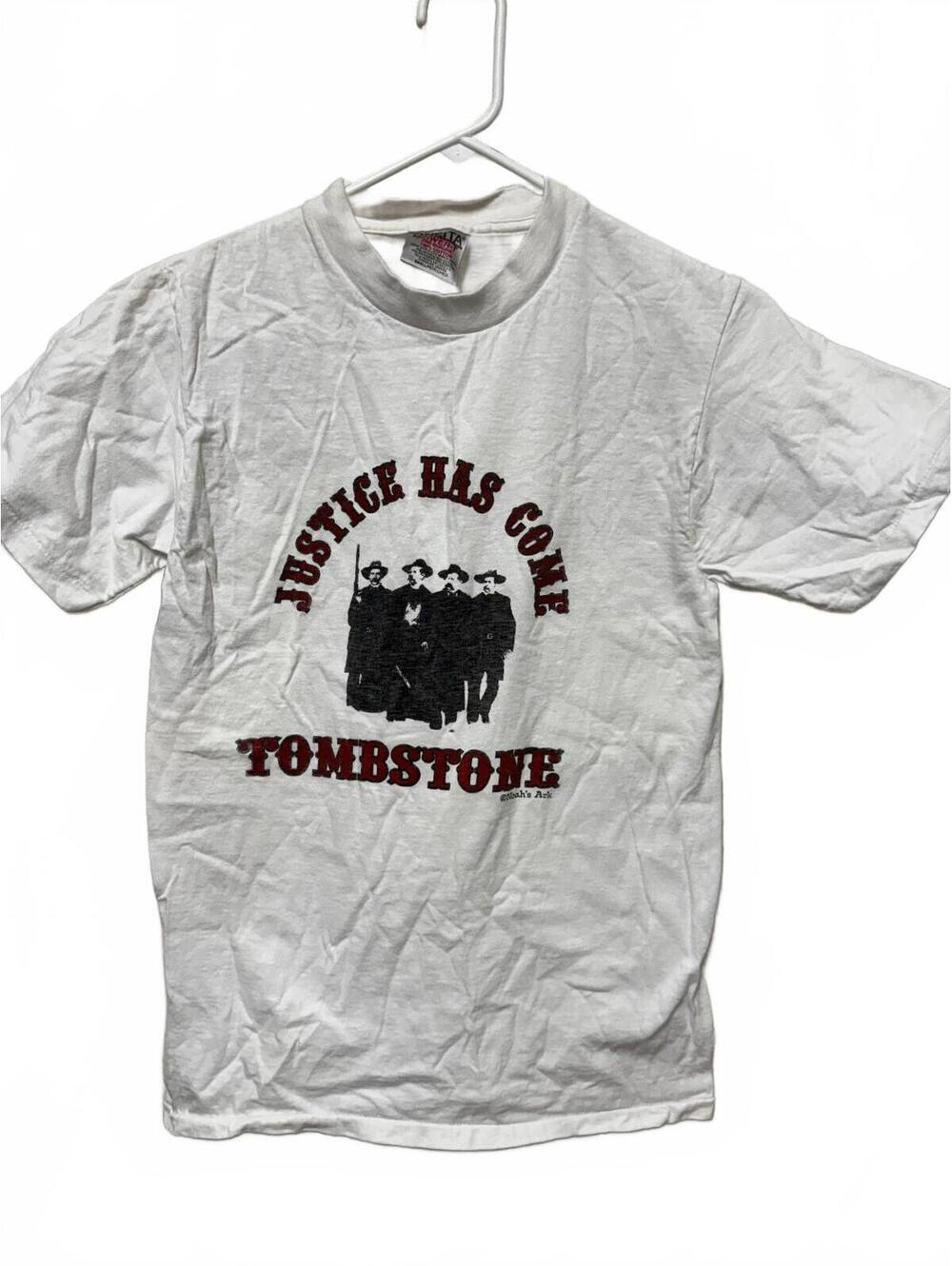 Vintage Oneita Tombstone Movie Graphic T-Shirt White Size Small